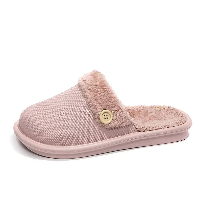 2023 New Autumn and Winter Couple Thick-soled Detachable Home Cotton Slippers Women's Mao Mao Warm Indoor Shoes