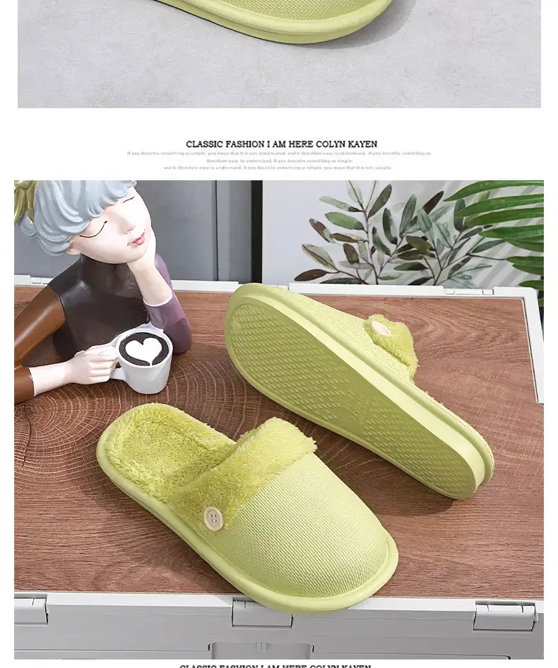 2023 New Autumn and Winter Couple Thick-soled Detachable Home Cotton Slippers Women's Mao Mao Warm Indoor Shoes — feature 14