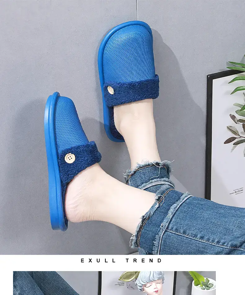 2023 New Autumn and Winter Couple Thick-soled Detachable Home Cotton Slippers Women's Mao Mao Warm Indoor Shoes — feature 17