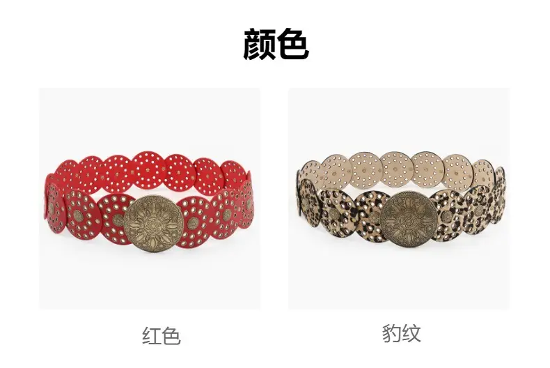 Red Crossbody Belt with Metal Plate for Women — feature 5