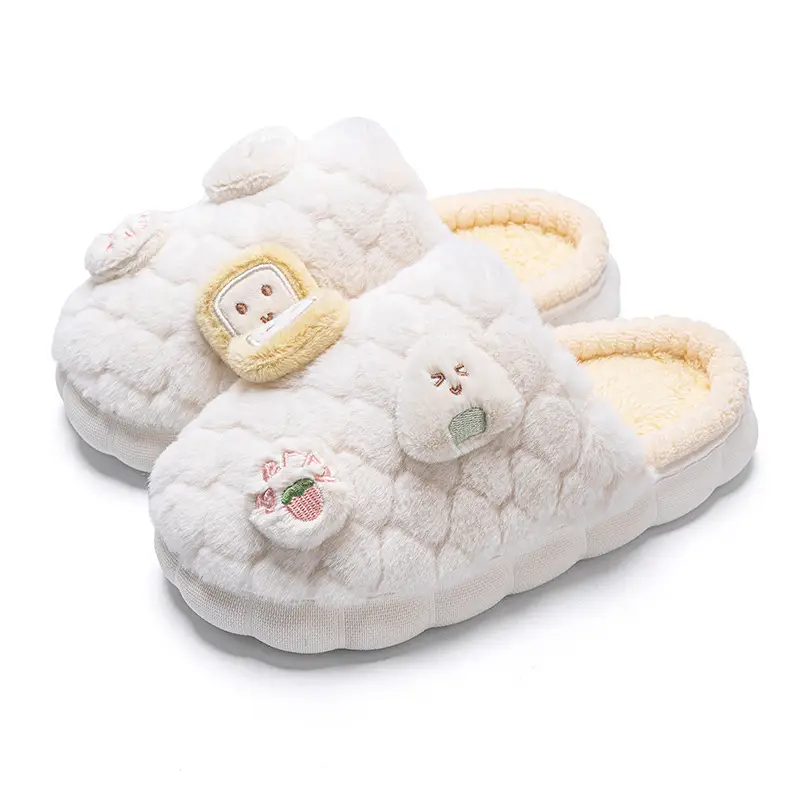 Cute Cotton Slippers for Women, Winter 2026 New Model, Indoor Autumn and Winter Warm Plush Slippers for Men, Winter Season - Image 8