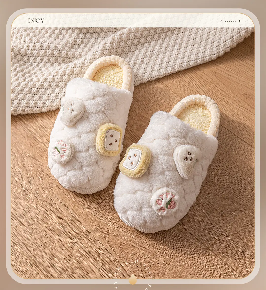 Cute Cotton Slippers for Women, Winter 2026 New Model, Indoor Autumn and Winter Warm Plush Slippers for Men, Winter Season — feature 18