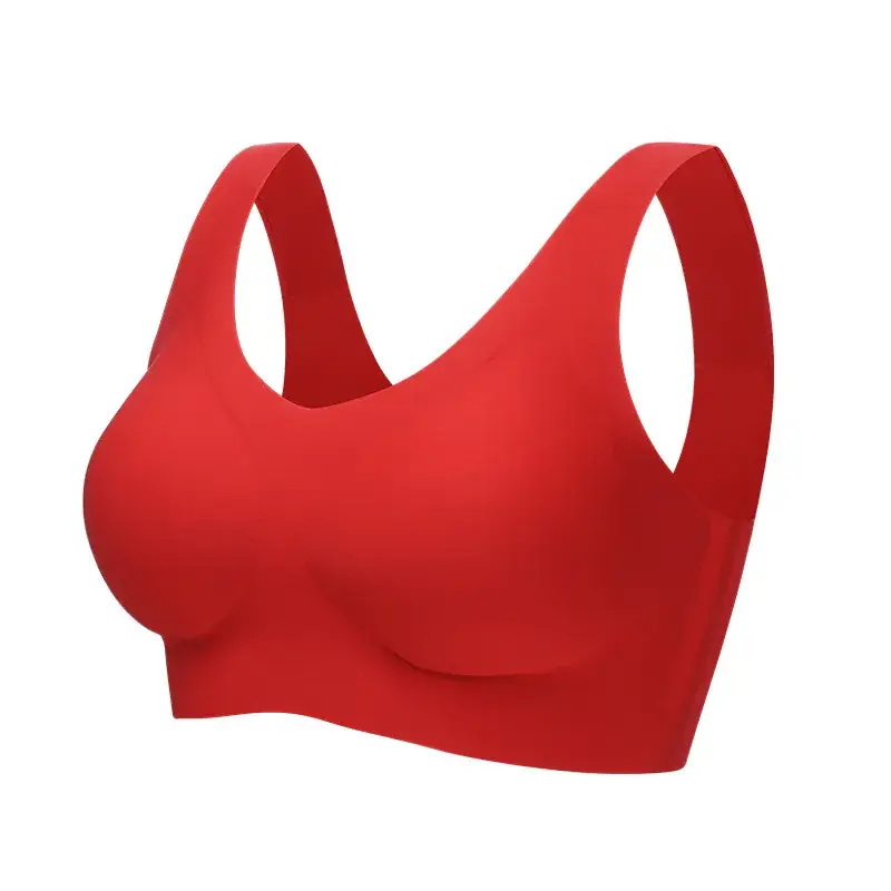 Red Seamless Women's Underwear Set with No Wires
