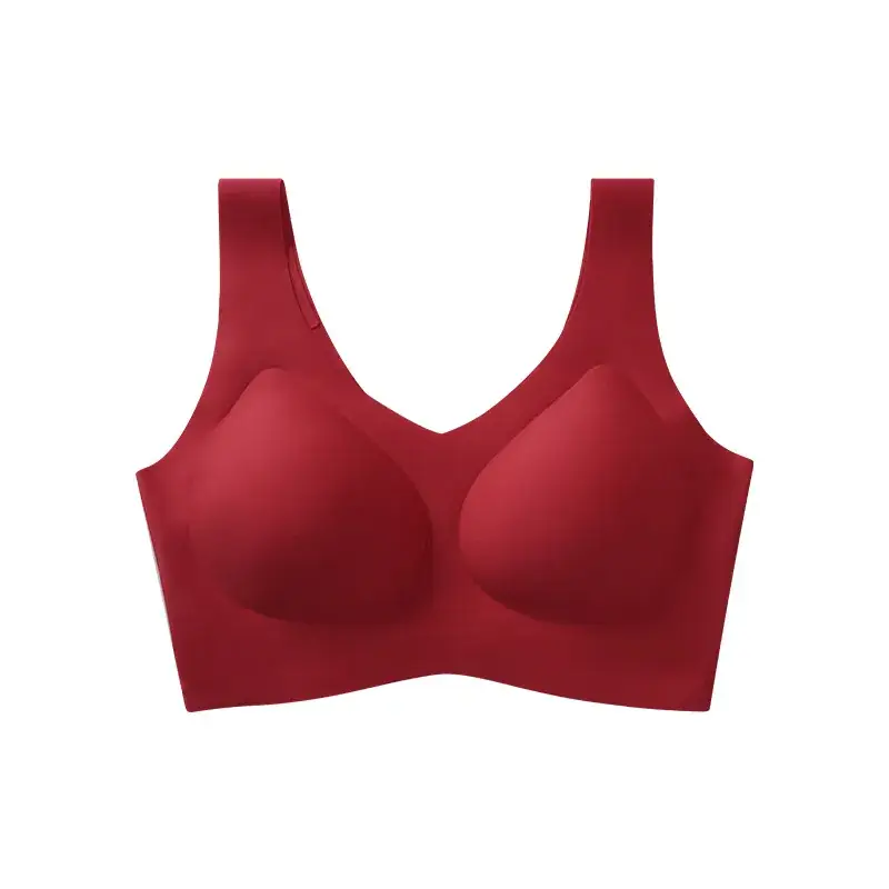 Red Seamless Women's Underwear Set with No Wires