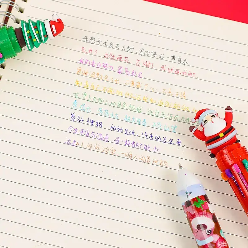 10-Color Cartoon Christmas Pen for Kids