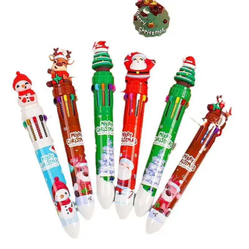 10-Color Cartoon Christmas Pen for Kids