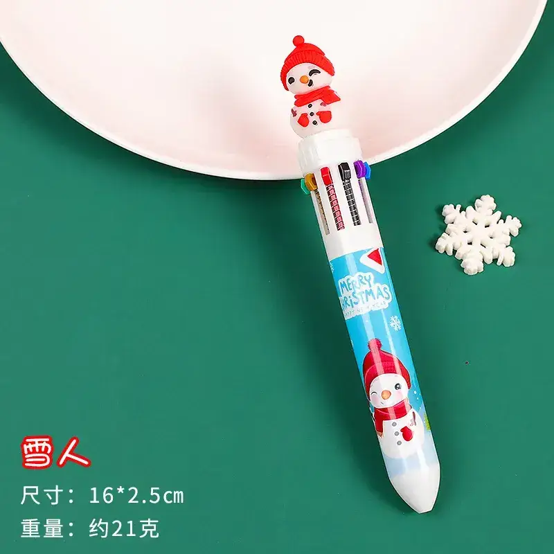 10-Color Cartoon Christmas Pen for Kids