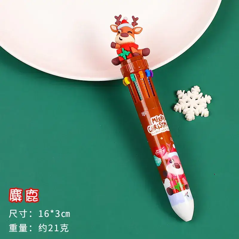 10-Color Cartoon Christmas Pen for Kids