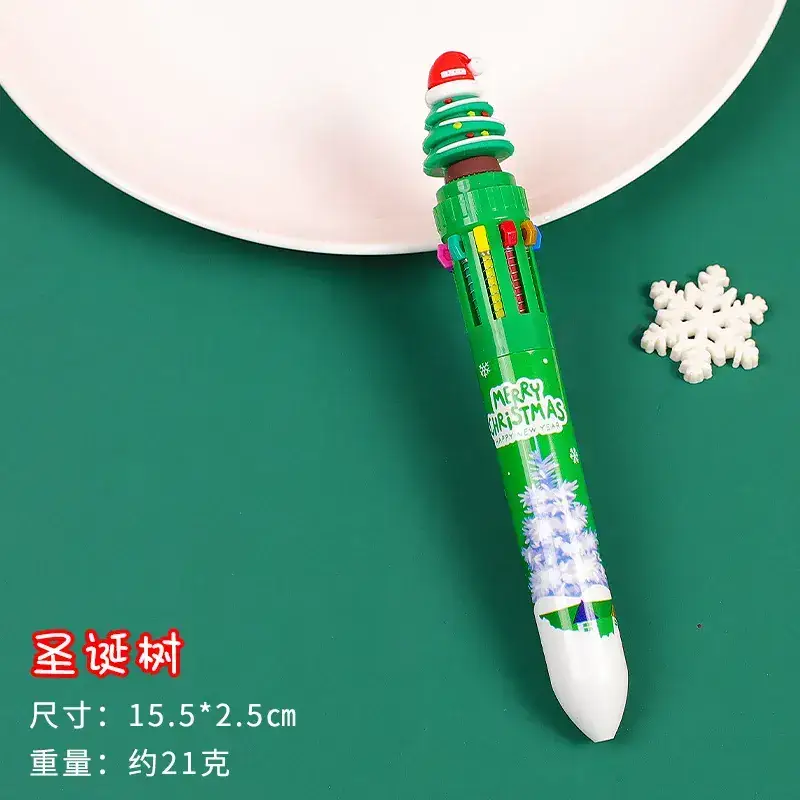10-Color Cartoon Christmas Pen for Kids