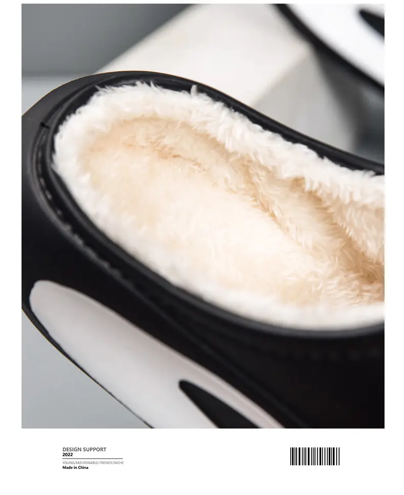 Men's cotton slippers winter fleece-lined warm casual plus size cross-border non-slip waterproof couple home cotton shoes parent-child cotton slippers — feature 8