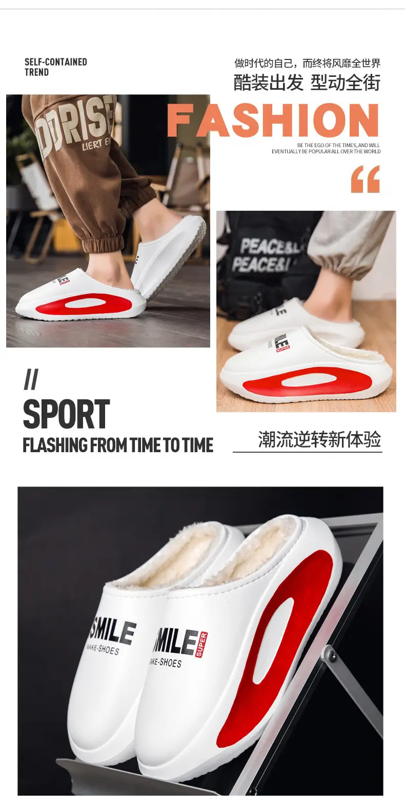 Men's cotton slippers winter fleece-lined warm casual plus size cross-border non-slip waterproof couple home cotton shoes parent-child cotton slippers — feature 9