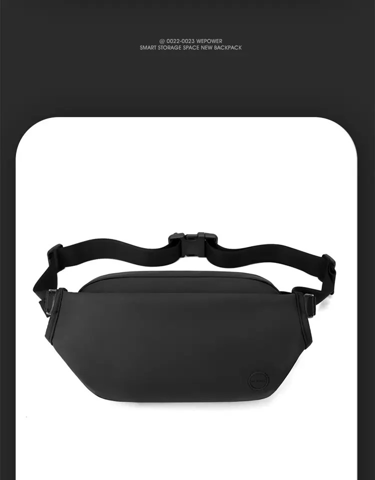 Magnetic Buckle Crossbody Bag for Men Black — feature 17