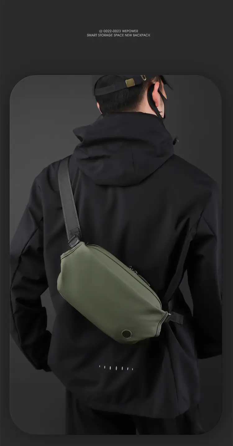 Magnetic Buckle Crossbody Bag for Men Black — feature 20