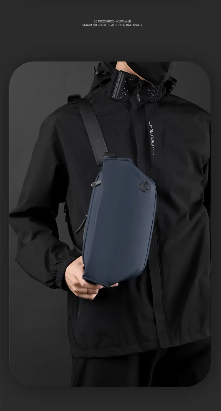 Magnetic Buckle Crossbody Bag for Men Black — feature 21