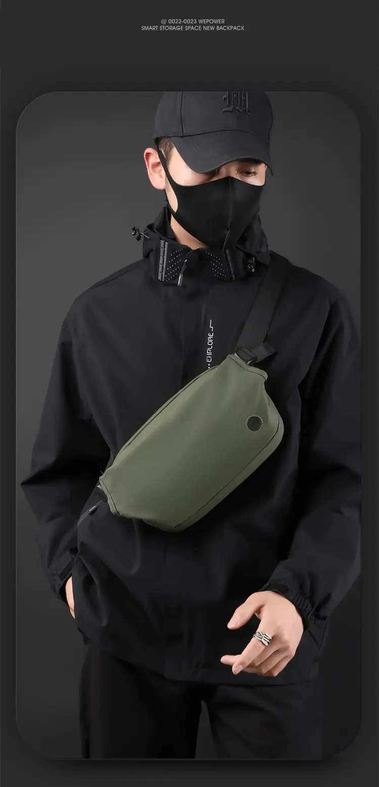Magnetic Buckle Crossbody Bag for Men Black — feature 6