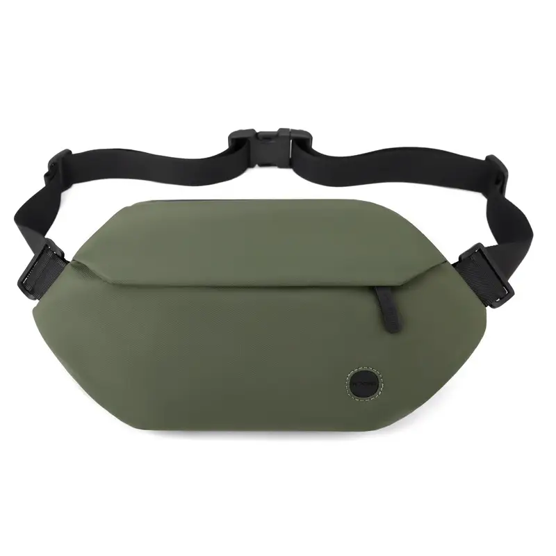 Magnetic Buckle Crossbody Bag for Men Black