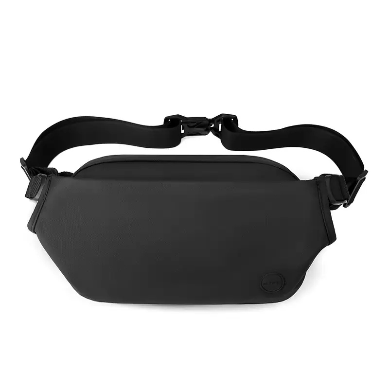 Magnetic Buckle Crossbody Bag for Men Black