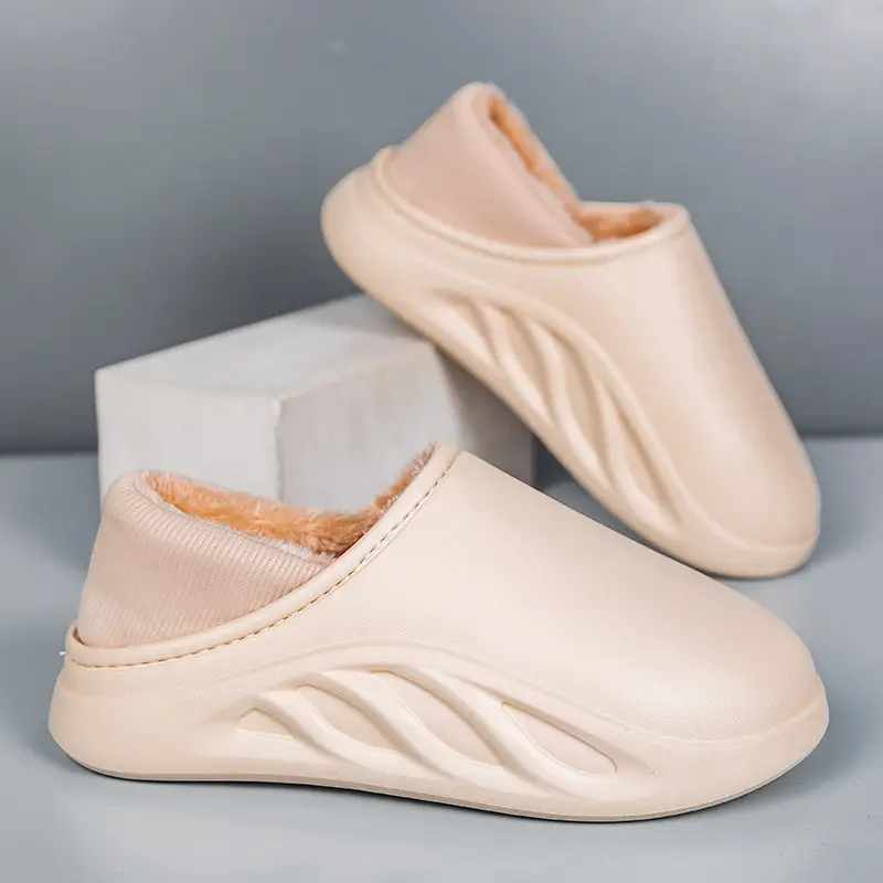 New casual waterproof cotton slippers men's winter cross-border plus size couple slippers all-inclusive slip-on thick-soled cotton shoes - Image 3