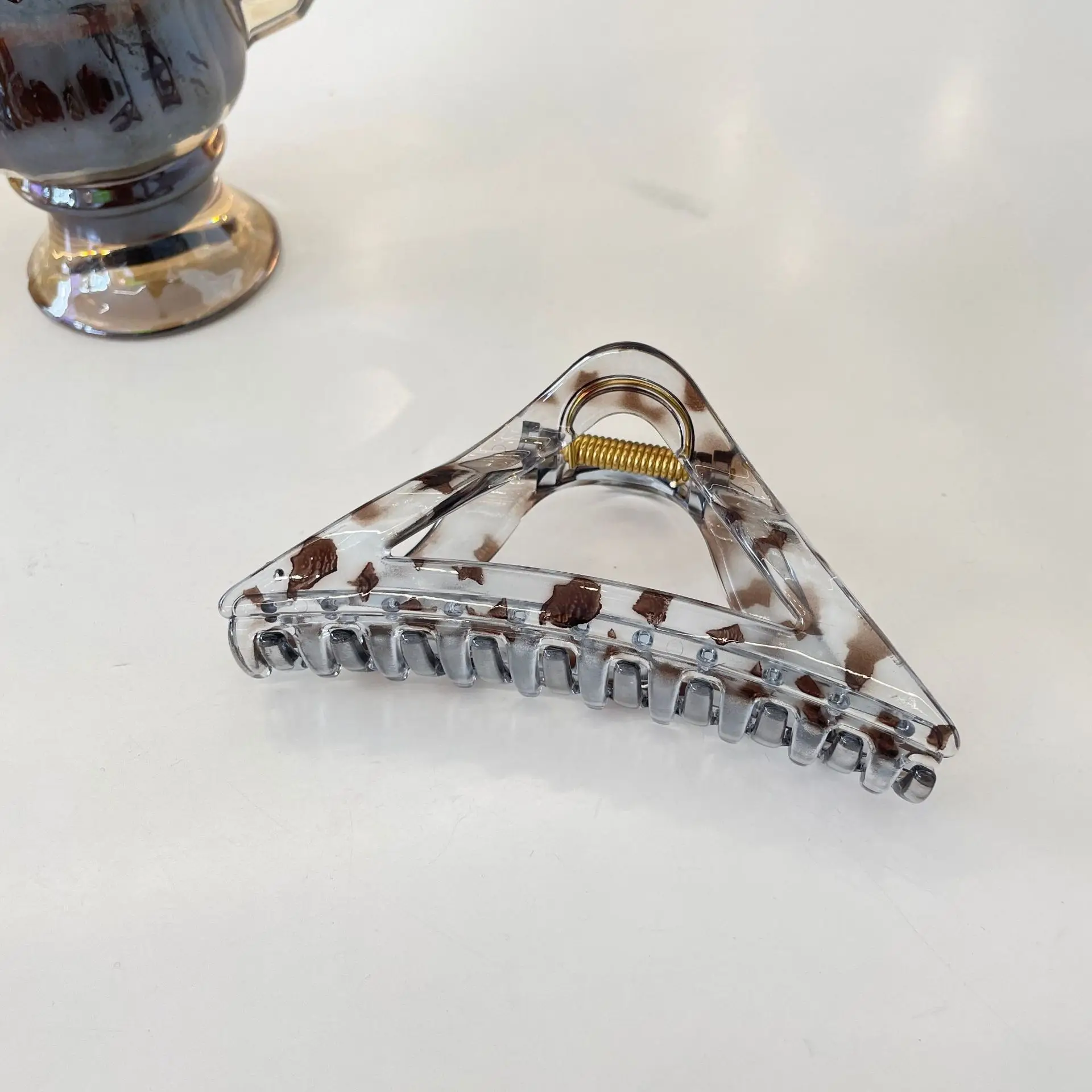 Clear Triangle Hair Clip Gradient Shark Grip