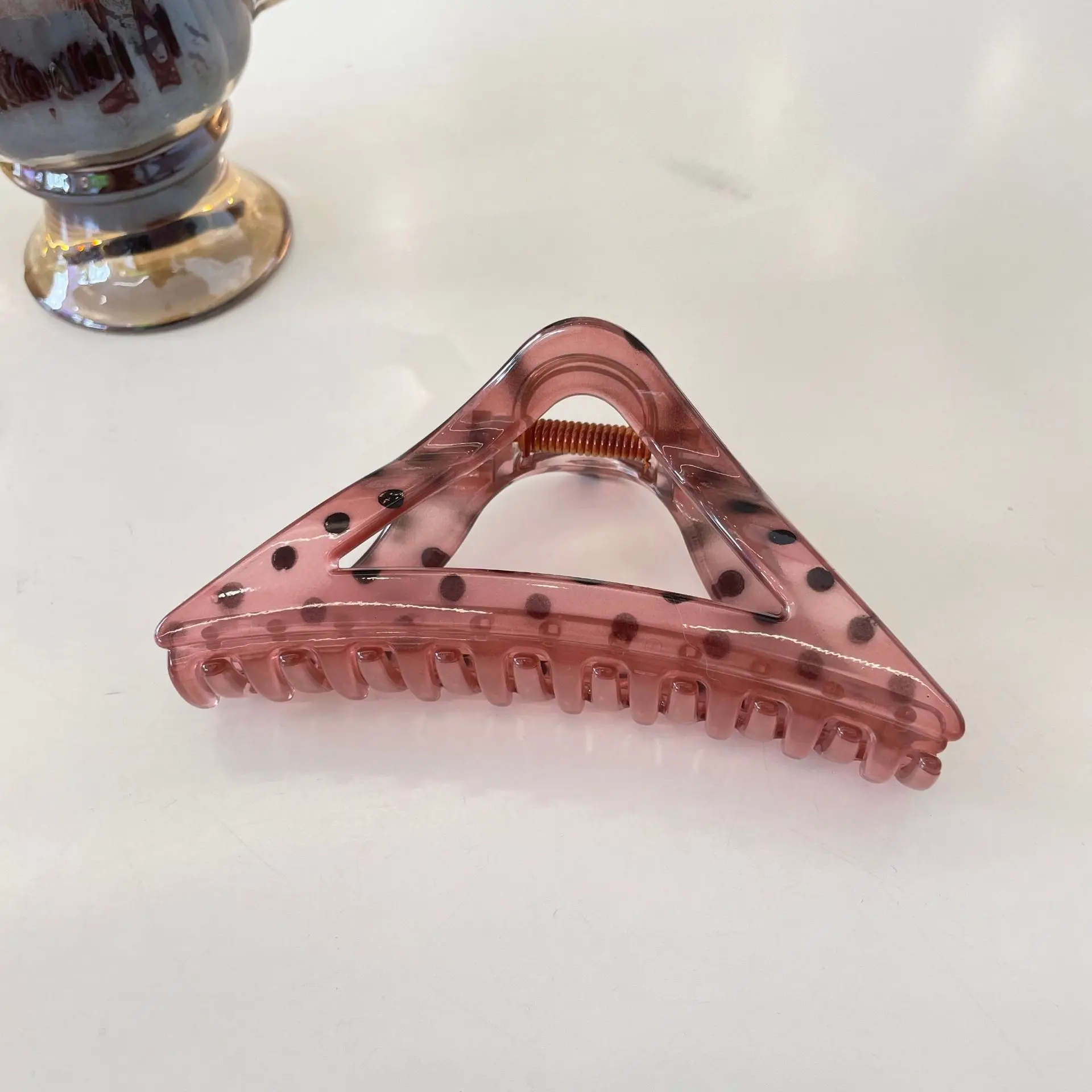 Clear Triangle Hair Clip Gradient Shark Grip