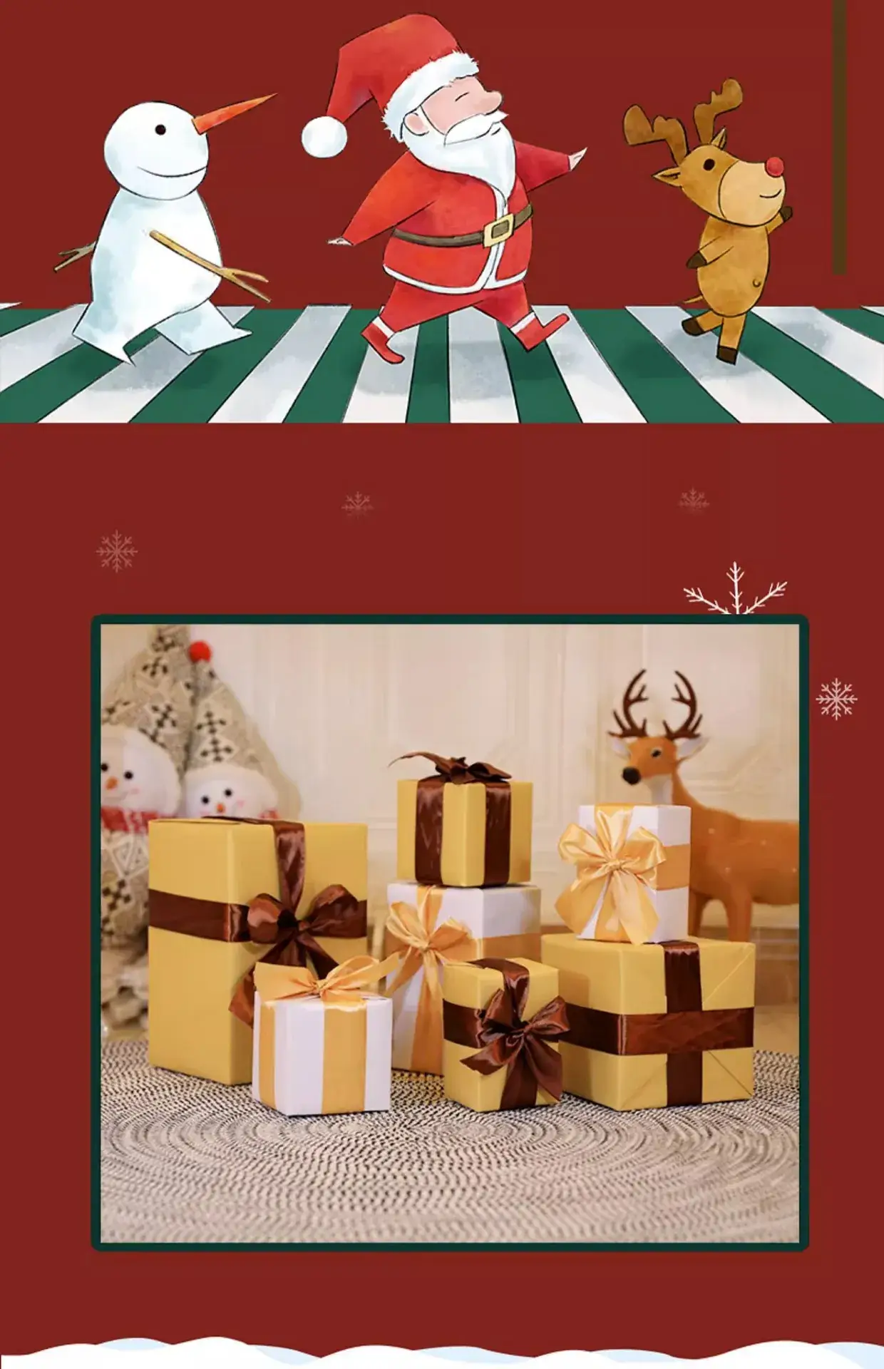 Christmas Gift Boxes with Brown Bow Decor — feature 12