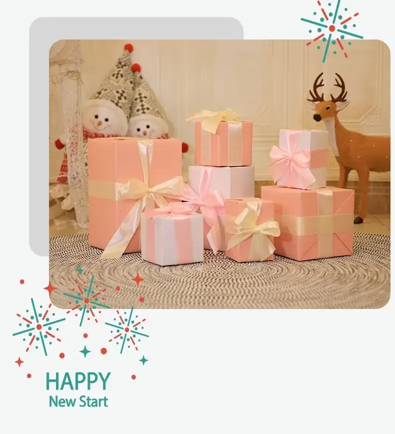 Christmas Gift Boxes with Brown Bow Decor — feature 19