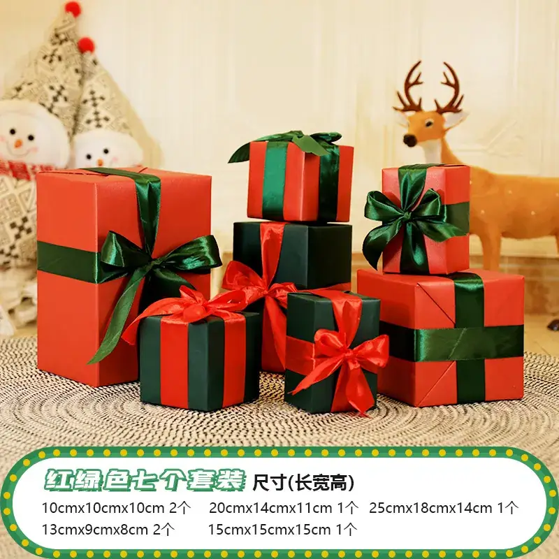 Christmas Gift Boxes with Brown Bow Decor - Image 4