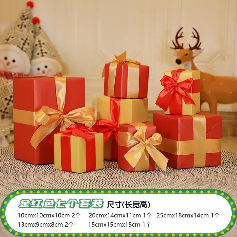 Christmas Gift Boxes with Brown Bow Decor - Image 5