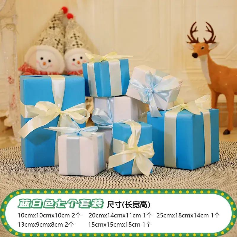 Christmas Gift Boxes with Brown Bow Decor - Image 6