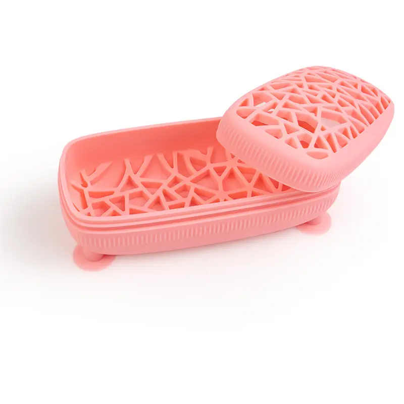 Pink Silicone Makeup Brush Storage Box