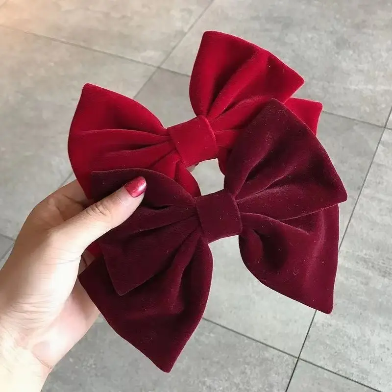 Red Velvet Large Bow Hair Accessory 2023