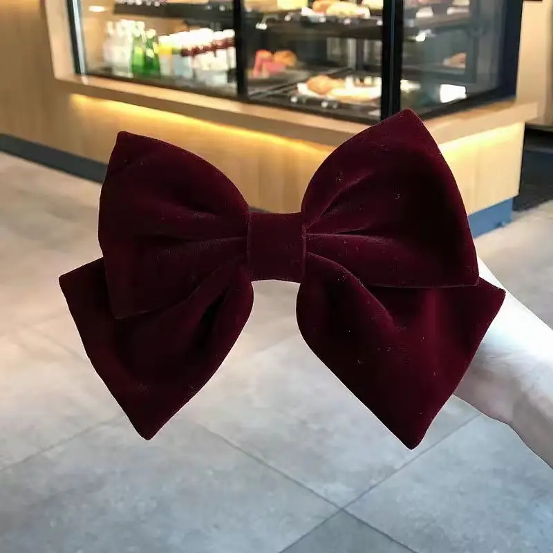 Red Velvet Large Bow Hair Accessory 2023