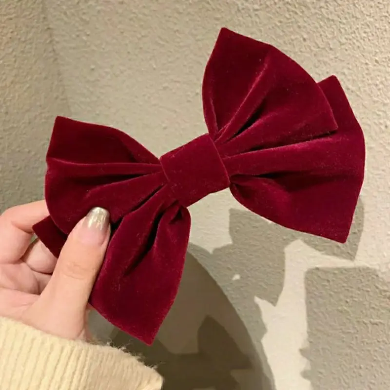 Red Velvet Large Bow Hair Accessory 2023