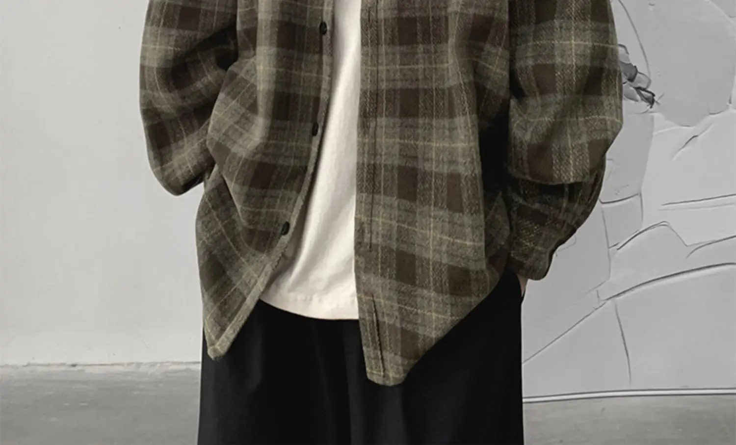 Men Plaid Long Sleeve Coat Spring Autumn Puffy Handsome — feature 15