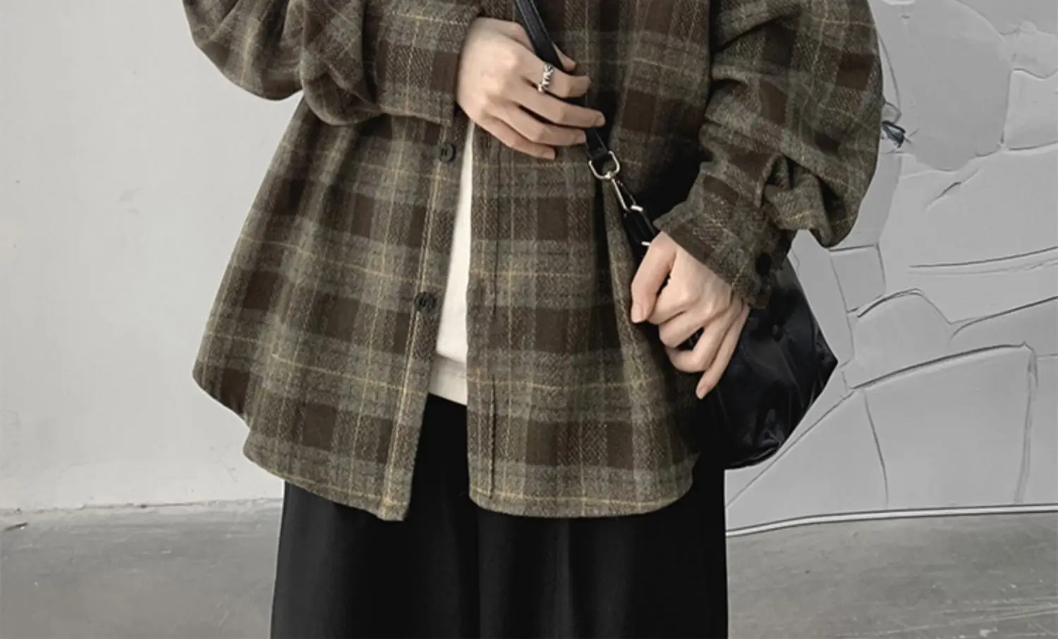 Men Plaid Long Sleeve Coat Spring Autumn Puffy Handsome — feature 17