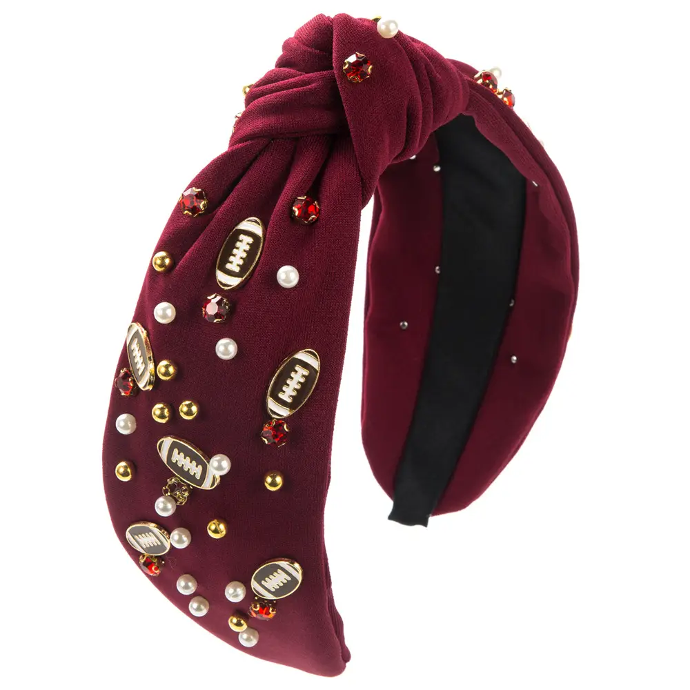 White Pearl Headband with Gold Accents for Women - Image 11
