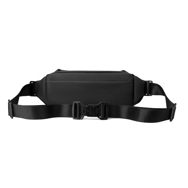 Men's Magnetic Buckle Water Repellent Chest Bag Black - Image 7