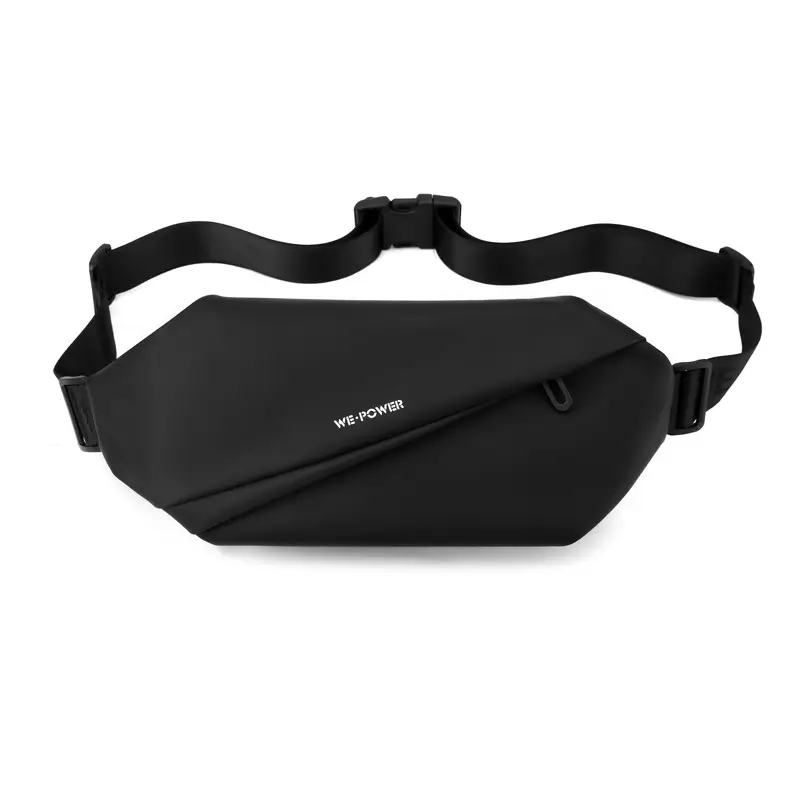 Men's Magnetic Buckle Water Repellent Chest Bag Black - Image 9