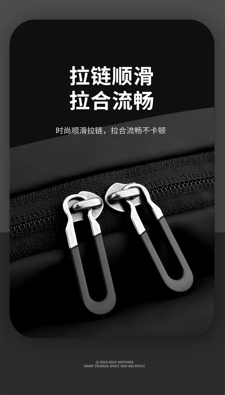 Men's Magnetic Buckle Water Repellent Chest Bag Black — feature 12