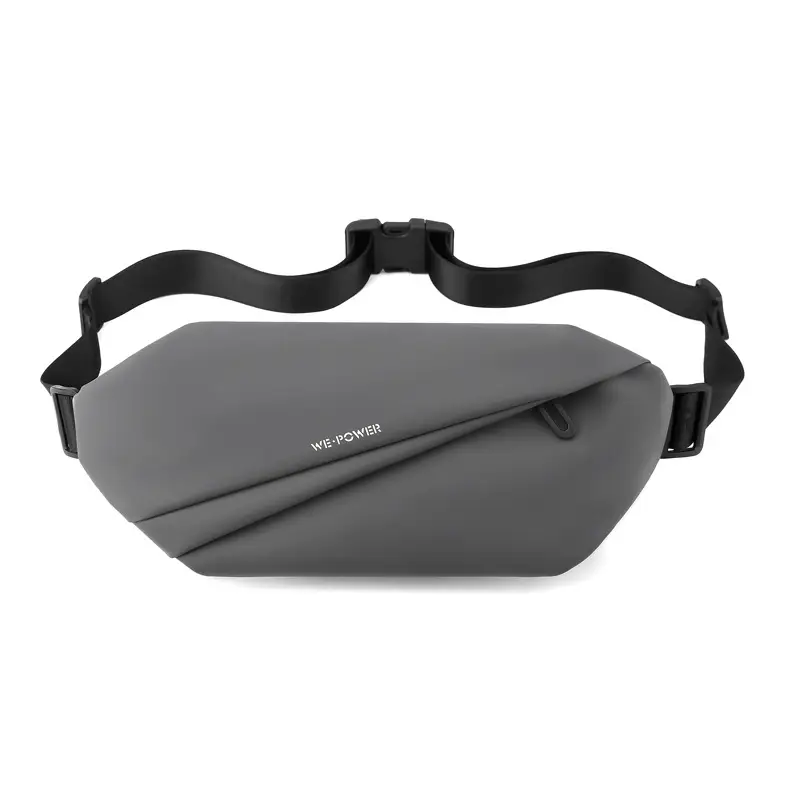 Men's Magnetic Buckle Water Repellent Chest Bag Black - Image 2