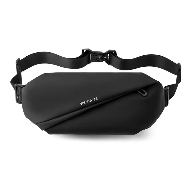 Men's Magnetic Buckle Water Repellent Chest Bag Black - Image 3