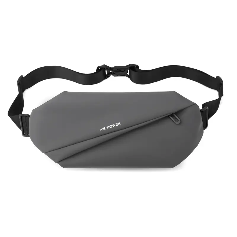 Men's Magnetic Buckle Water Repellent Chest Bag Black - Image 4