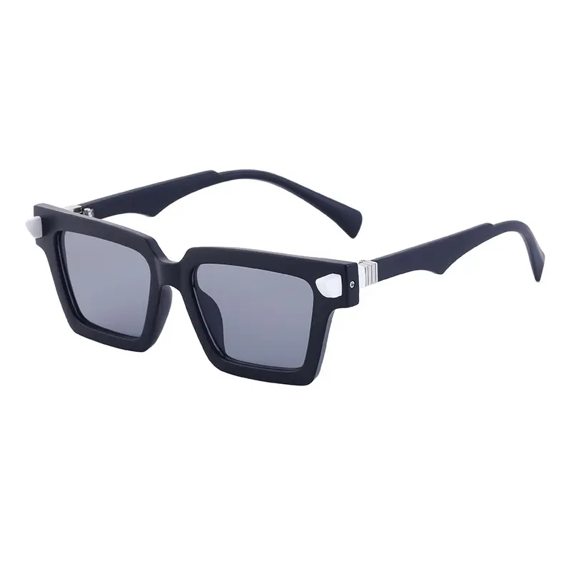 2025 Square Frame Sunglasses for Men Retro White Orange - Image 9