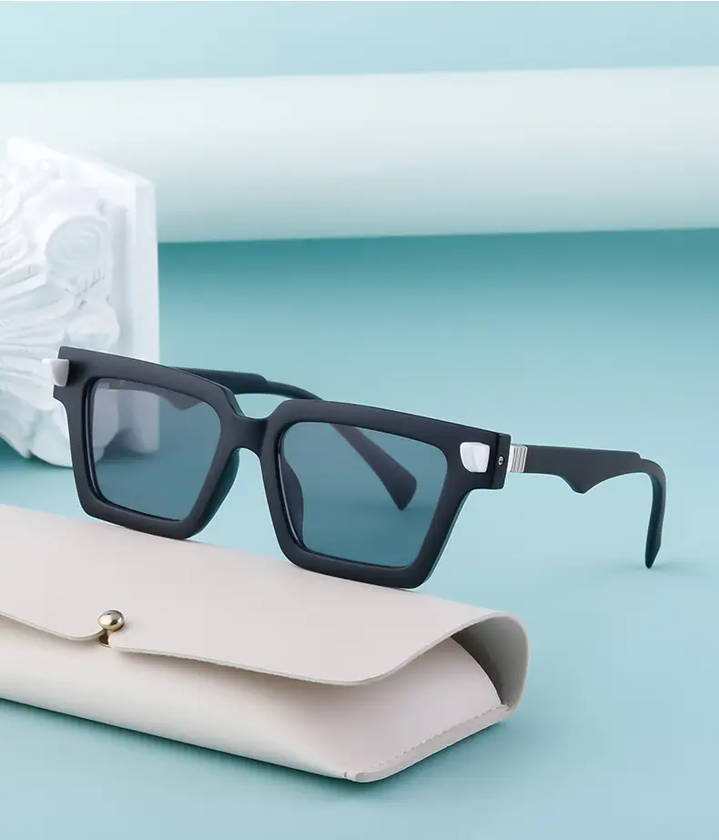 2025 Square Frame Sunglasses for Men Retro White Orange — feature 22