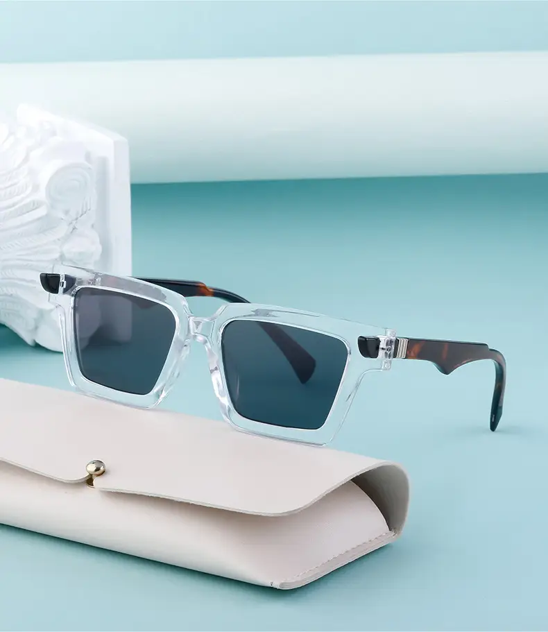 2025 Square Frame Sunglasses for Men Retro White Orange — feature 23