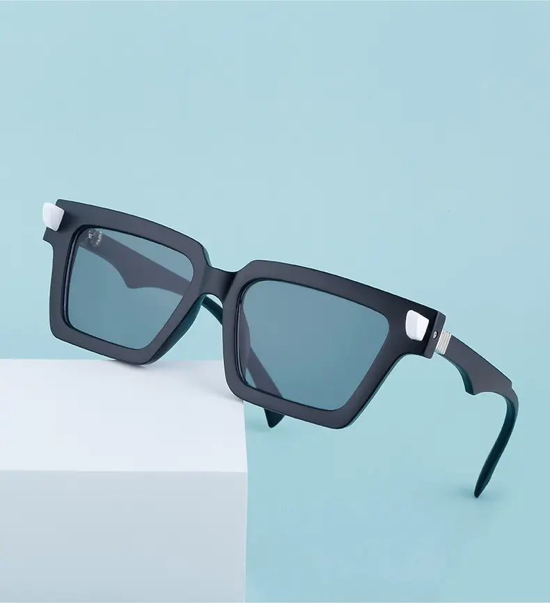 2025 Square Frame Sunglasses for Men Retro White Orange — feature 30