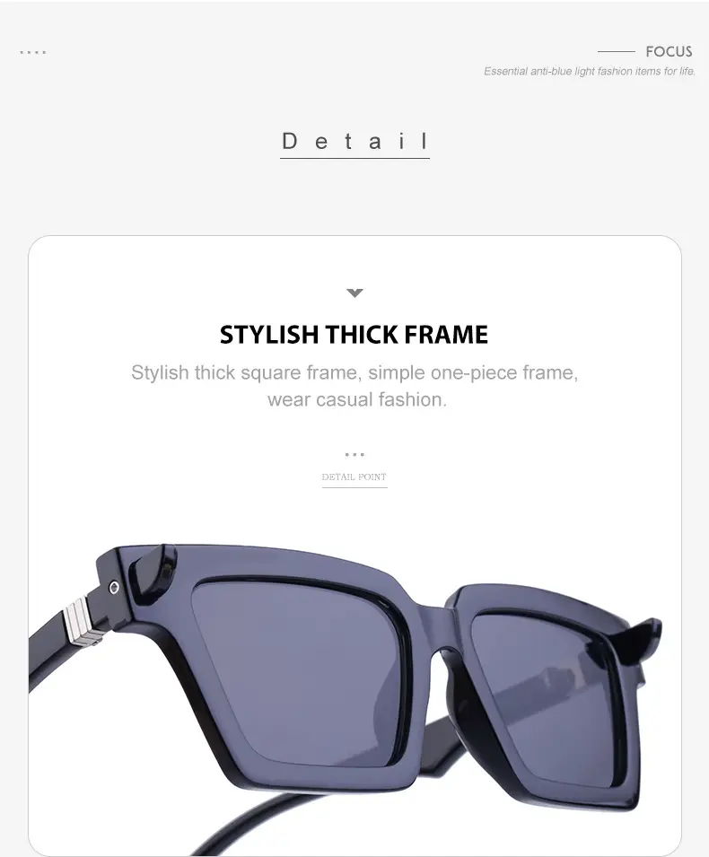 2025 Square Frame Sunglasses for Men Retro White Orange — feature 32