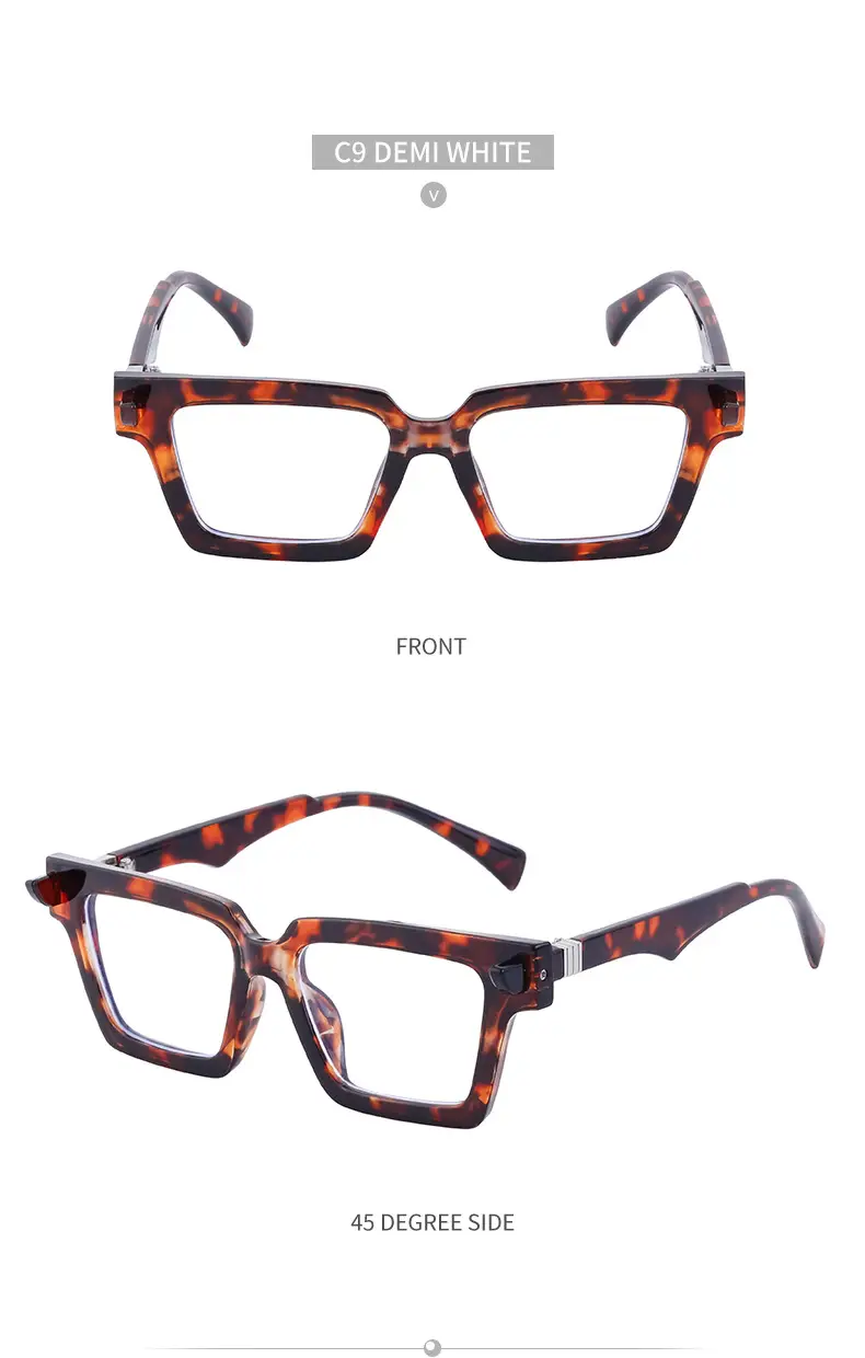 2025 Square Frame Sunglasses for Men Retro White Orange — feature 44