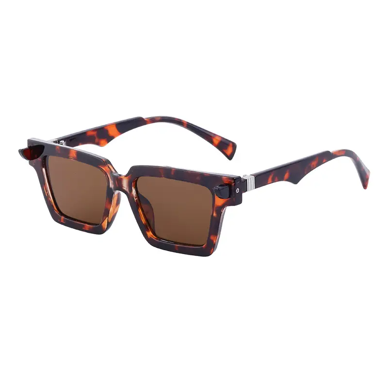 2025 Square Frame Sunglasses for Men Retro White Orange - Image 1