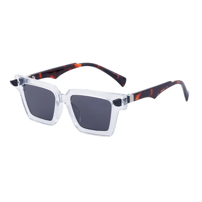 2025 Square Frame Sunglasses for Men Retro White Orange - Image 2